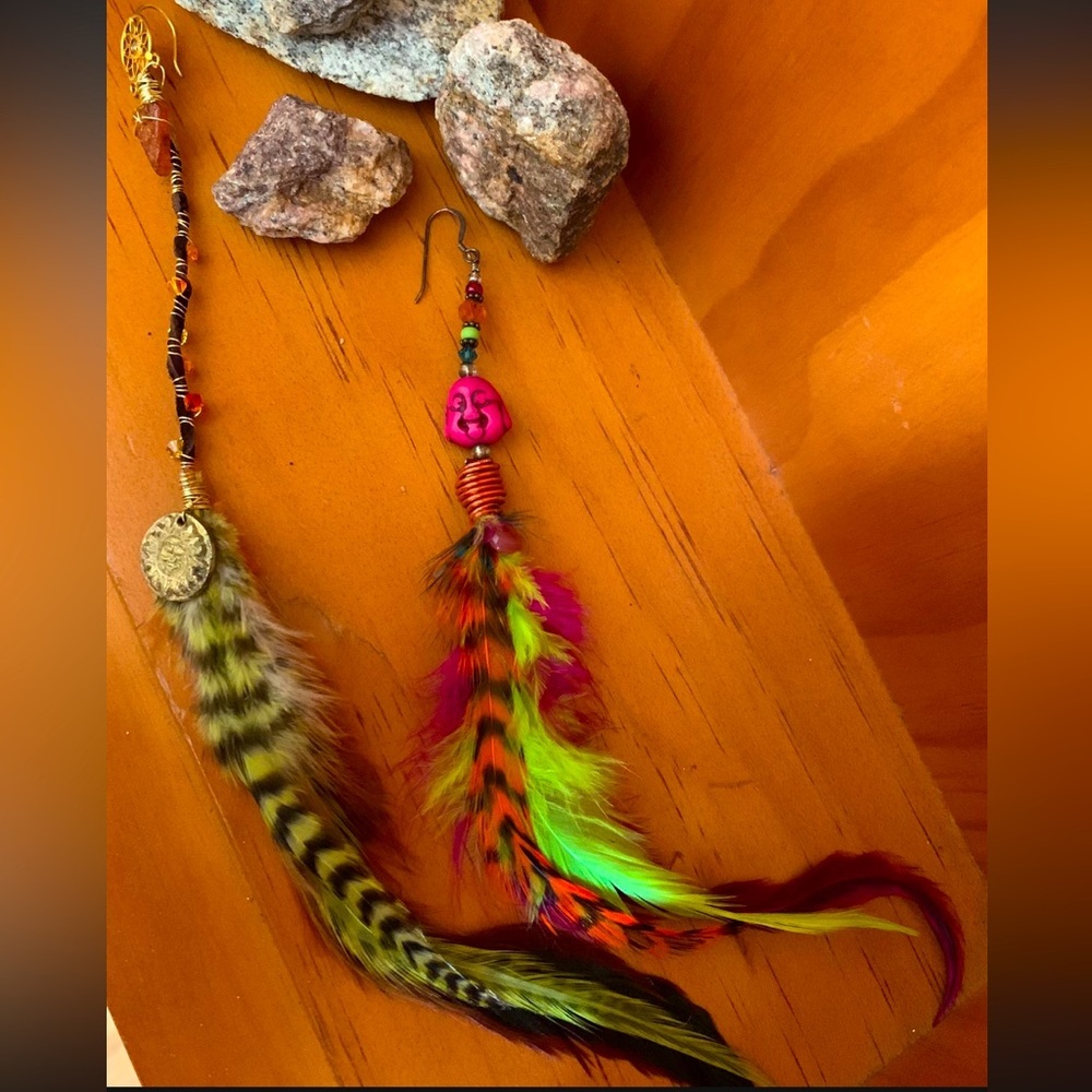 2 Festival Hand Crafted Earrings / Ear Decor